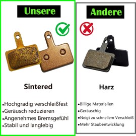 4 x Bicycle Brake Pads for Shimano Brake Pads B01s MT200 MT400, High Performance Brake Pads Bicycle Brake Pads Sintered Brass