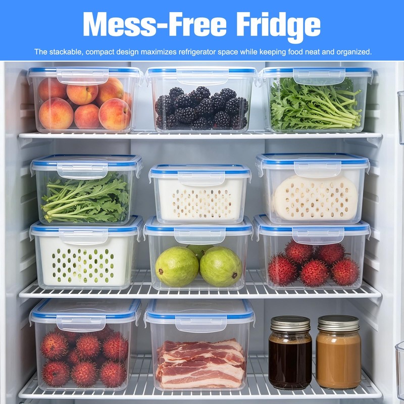 YOUSHEME 4 In 1 Food Storage Container, Fruit Storage Containers