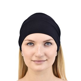 Jasmine Silk Unisex Bamboo Headband Hair Band (Black)