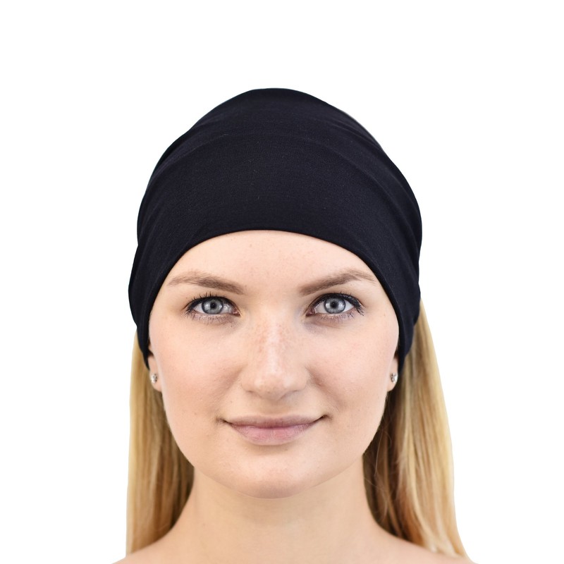Jasmine Silk Unisex Bamboo Headband Hair Band (Black)
