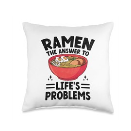 Ramen The Answer To Life's Problems Japanese Noodles Throw Pillow