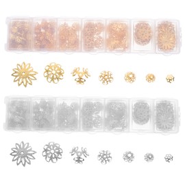 DOITOOL 2 Boxes Flower Shape Beads Caps of Alloy Jewelry Making Supplies for DIY Bracelets Necklaces for Crafting Accessories Charms Durable Easy to Use