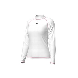 ARENA Women's Vest L/S Graphic Rash Guard Shirt, White, XL