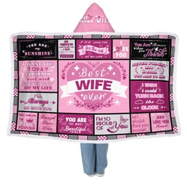 Wearable Blanket Hoodie for Wife Christmas Gift Ideas, Best Wife Ever Gifts for Birthday, Christmas, Valentine's Day, Wedding Anniversary from Husband