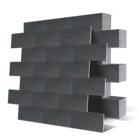 10 Sheet Peel and Stick Backsplash PVC Wall Tile,11.4" x 11.6" Self Adhesive Tile Stick on Back Splash for Kitchen, Bathroom, Laundry Room, RV, Living Room Wall Decor(Black)