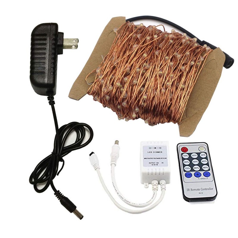 Dreamworth Remote Control 165ft 500 LED Warm White Copper Wire