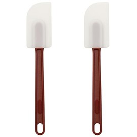 FSE Silicone Spatula Scraper Set, 10-Inch Long, Commercial Kitchen Grade, Dishwasher Safe for Easy Clean Up, Set of 2 Spatulas