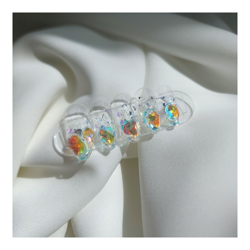Sunset Ice Nail Handmade Nail Tip - Coffin Egg /