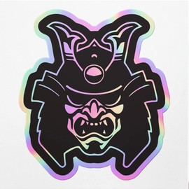 Holographic Decal Stickers of Samurai Head 1 Morale Patch Premium Waterproof Vinyl Decal Stickers for Laptop Phone Accessory Helmet Car Window Mug Tuber Cup Door Wall Decoration ANDVER310808aHO