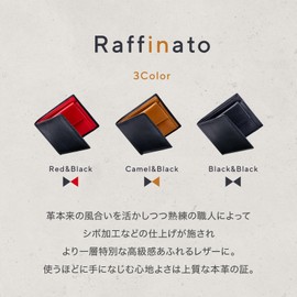 Raffinato Men's Bi-fold Genuine Leather Coin Purse, Leather, 4 Cards (Black x Red), red