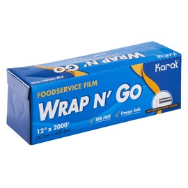 Karat 12-Inch x 2000 ft WRAP N’ GO Foodservice Film with Serrated Cutter