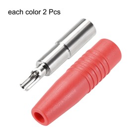 sourcing map 4mm Speaker Female Banana Plugs Jack Socket Connectors 10A Red Black 4pcs