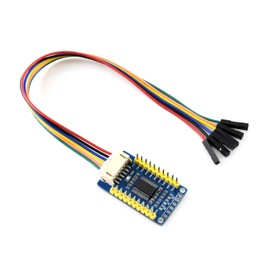 Waveshare MCP23017 IO, placa de expansión I2C, interfaz de 5 V/3.3 V, voltaje expande 16 pines de E/S hasta 8 placas apilables para 128 pines de E/S múltiples módulos I2C compatibles