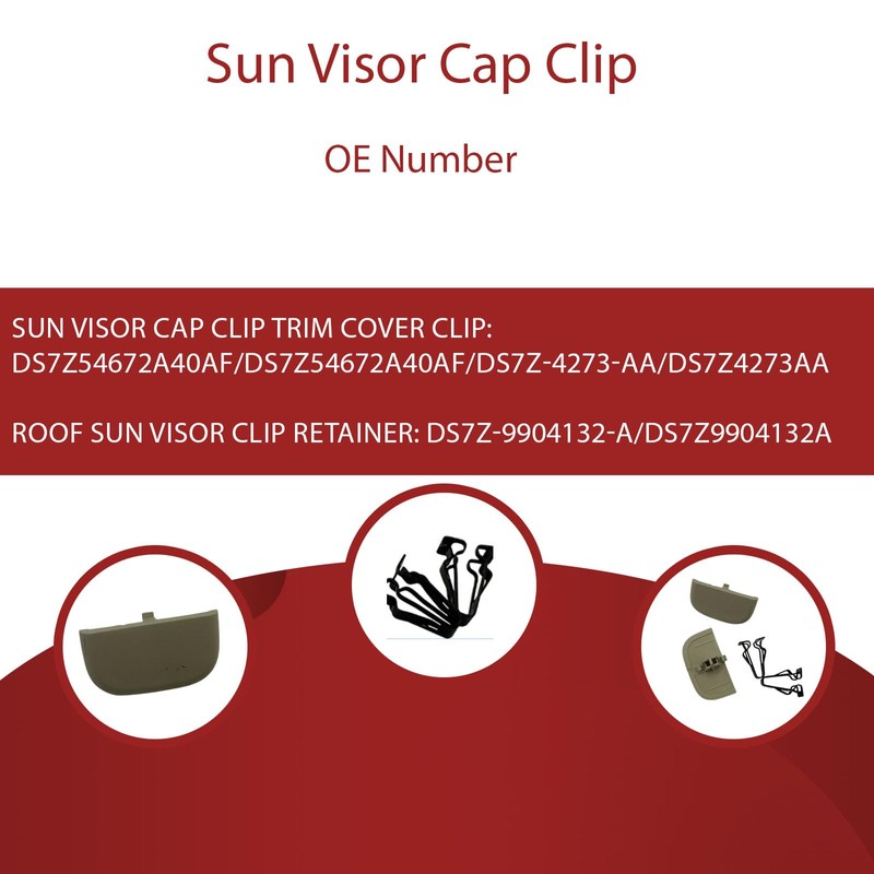 HLVEAUTO 2pcs Sun Visor Cap Clip Retainer Cover Trim Screws