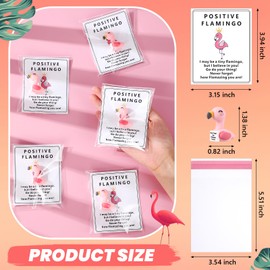 Gejoy 25 Set Small Flamingo Appreciation Gifts Bulk Include Positive Flamingo, Motivational Card, Package Bag, Glue Point, Positive Emotional Gifts for Employee Coworker Staff Teacher Team Friends