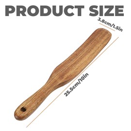 1Pc Ergonomic Long Handle Spatula Wear Resistant Kitchen Flat Spurtle Easy Clean Wooden Cooking Turner for Non Stick Cookware