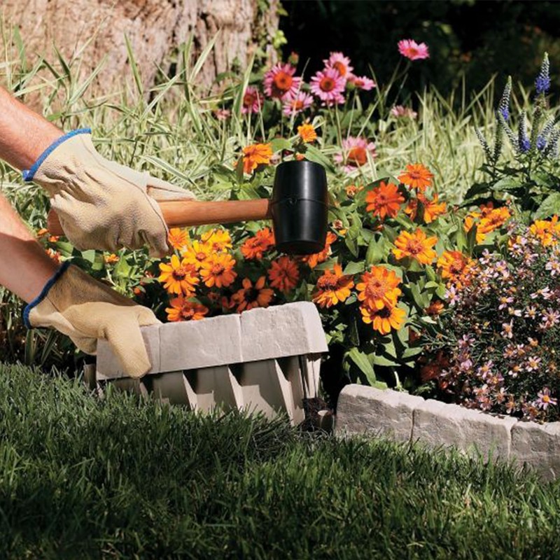 Suncast Interlocking Border Edging - Stone -Like Poly Construction for