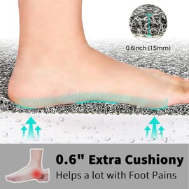 Rzoysia 0.6" Thick Bathtub Mat, Non Slip Shower Mat, Anti Fatigue Bath Mat for Shower Stall, Soft PVC Loofah Bath Tub Mat, Quick Drying Mat for Bathroom, 16x39.3 Inch