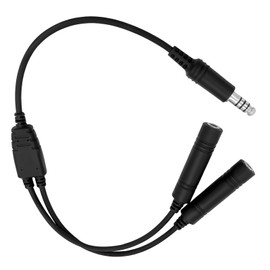 WODASEN General Aviation Headset Dual GA Plugs to Helicopter U174/U Adapter Twin PJ-068 PJ-055 Fixed-Wing Aircraft Headphones to TP-120 U-174 7.0 mm Military Plug Cable Pilot Extension Cord Converter