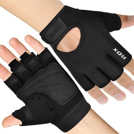 RDX Weight Lifting Gloves Gym Fitness Workout, Anti Slip Palm Protection Half Finger Exercise Glove for Powerlifting Deadlifting Bodybuilding Calisthenics Cycling Rowing Climbing Training, Men Women