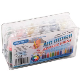 TIMBERTECH Acrylic Airbrush Paint, Professional 12x10ml Color Set of Acrylic Paint, Quick Drying Water Based, Rich Vivid Colors for Artists, Students, Beginners