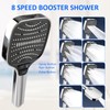 Duschkopf mit Hohem Wasserdruck, 8 Strahlarten Duschkopf Wassersparend, Turbogeladenes Design