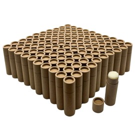 Tubos de bálsamo labial de papel Kraft de 8.5g / 0.3oz de GreenWay con tapas - Paquete de 100 tubos de brillo labial recargables para cosméticos DIY -