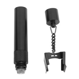 1890 3 in 1 Elastic Pool Chalk Holder Pool Cue Tip Pricker Storage Box Organizer Aluminum Alloy Billiard Snooker Chalk Keeper for Pocket Chalker Black