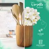 The Pretty Turtle Bamboo Kitchen Counter Utensil Crock Holder Caddy