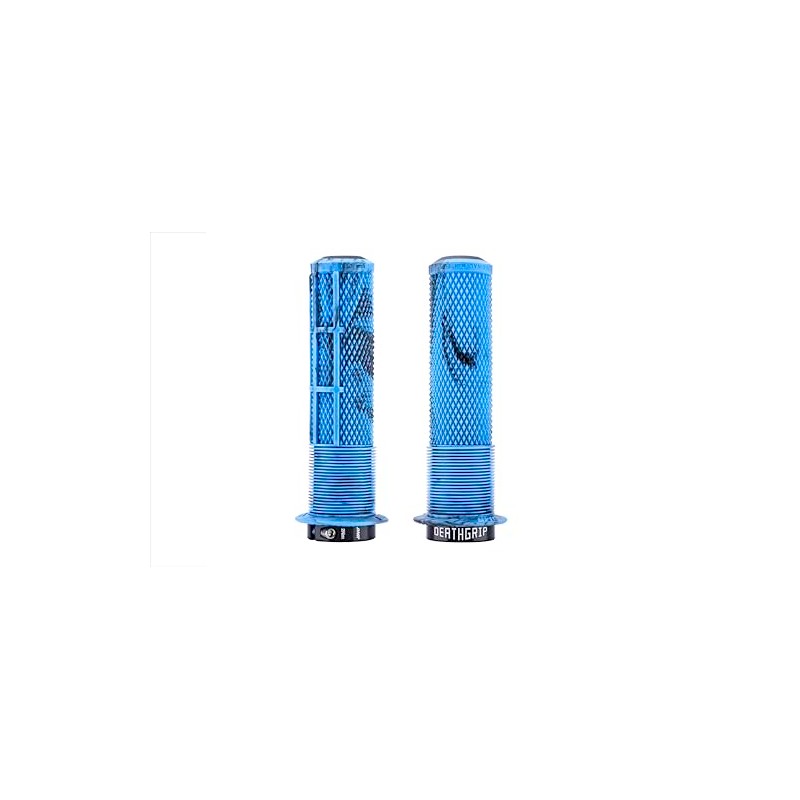 DMR Deathgrip 2 Flanged Handlebar Grips (Blue Marble, Thick)