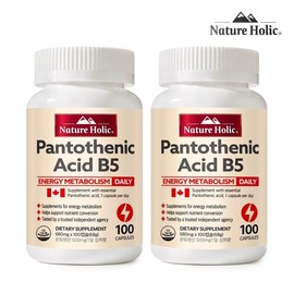 Nature Holic Pantothenic Acid B5 2 Bottles Total 200 Capsules / 네이처홀릭 판토텐산 B5 2병 총 200캡슐