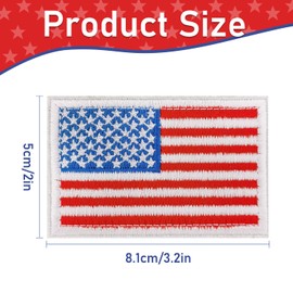 2 Pcs Premium USA Flag Patches for Military Uniforms: Tactical Morale Emblems with Hook and Loop Design/White Border