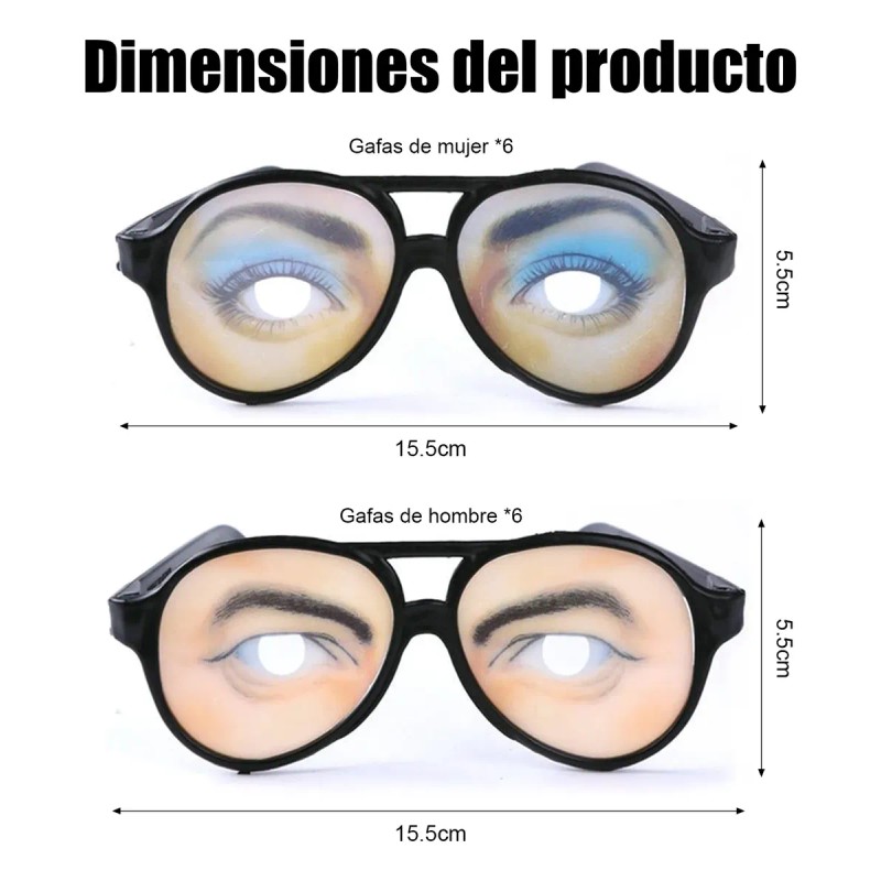 12 Gafas De Fiesta Pintadas Para Bromas Y Disfraces