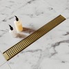 HTOH Gold Modern Luxury 24 Inch Linear Shower Drain, Stainless