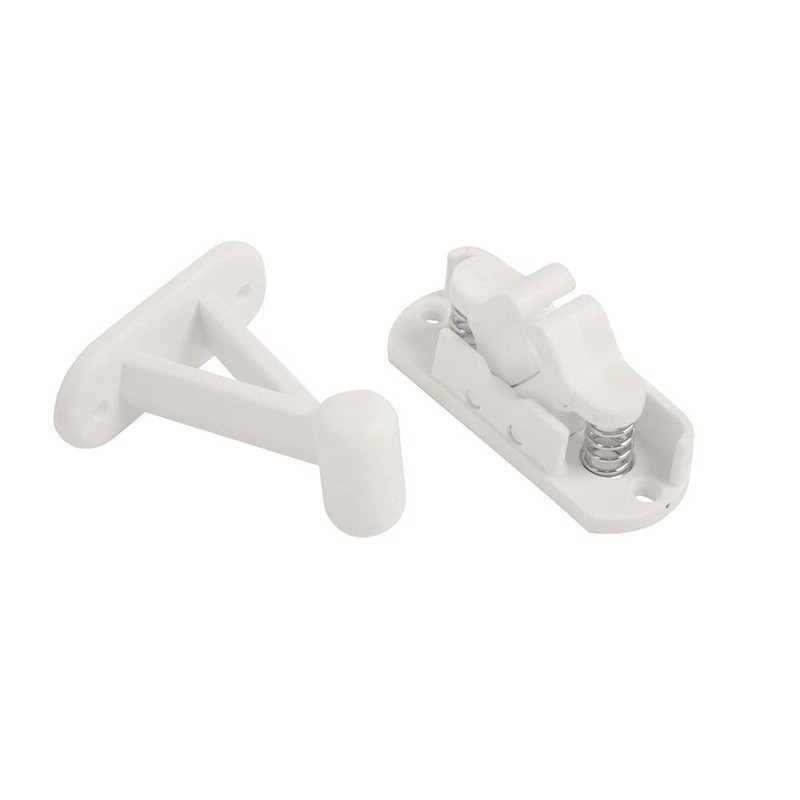 Quality Auto Spring White Door Holder Catch/Lock Fixings Included Bedroom/Bathroom/Living