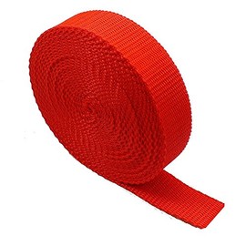 The Bead Shop Heavy Duty Webbing Strap Tape - 5 metres - Rucksack/Backpacks, Luggage/Cargo Strapping, Belts (Red, 20mm)