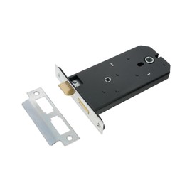 Heavy Duty Polished Chrome 6” (150mm) 3 Lever Horizontal Mortice Bathroom Latch Lock Set - Internal Door Security for Bedroom Bathroom Toilet Doors