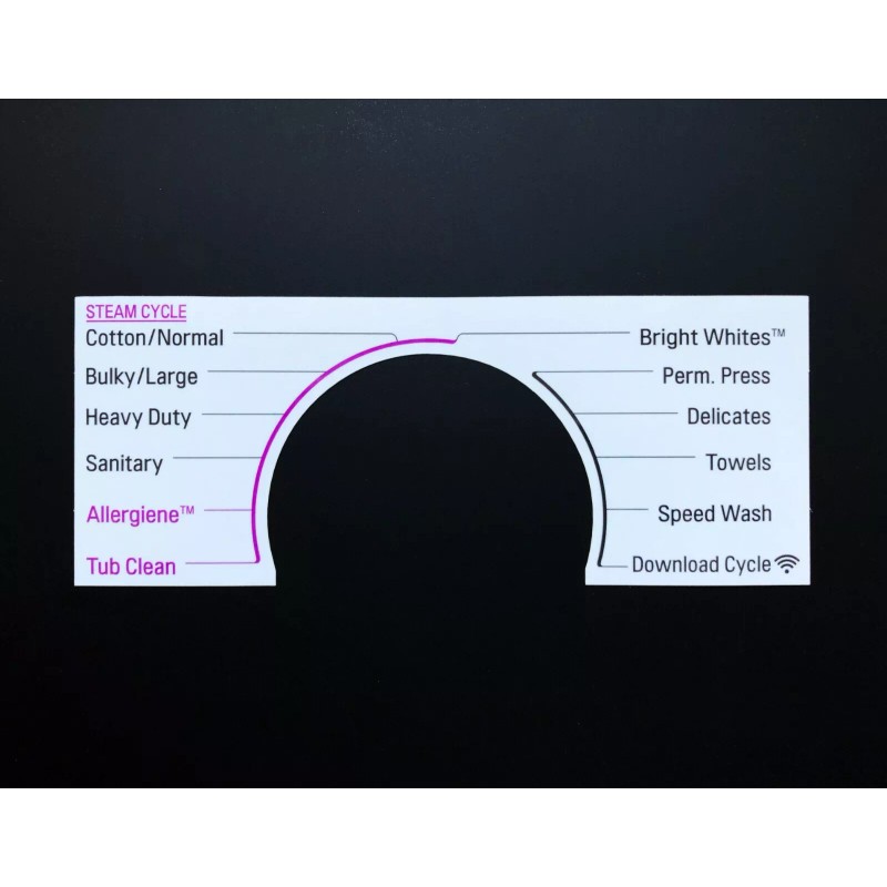 LG Model WM3570HWA Washer Sticker Label / Decal for Control