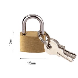 JNAWA Mini Padlock with Keys Long Shackle Solid Brass Padlocks Small Padlock Key Padlock for Gym Locker (4)
