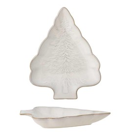 Bloomingville Serving Plate Winter Plate Christmas Tree Shape 22 x 17 cm