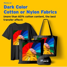 Printers Jack Iron-On Heat Transfer Paper Dark & Light Bundle, 10 for Dark Fabric + 10 for Light Fabric, 8.5"x11.7" T-Shirt Transfer Paper for Inkjet Printer Wash Durable, Long Lasting Transfer