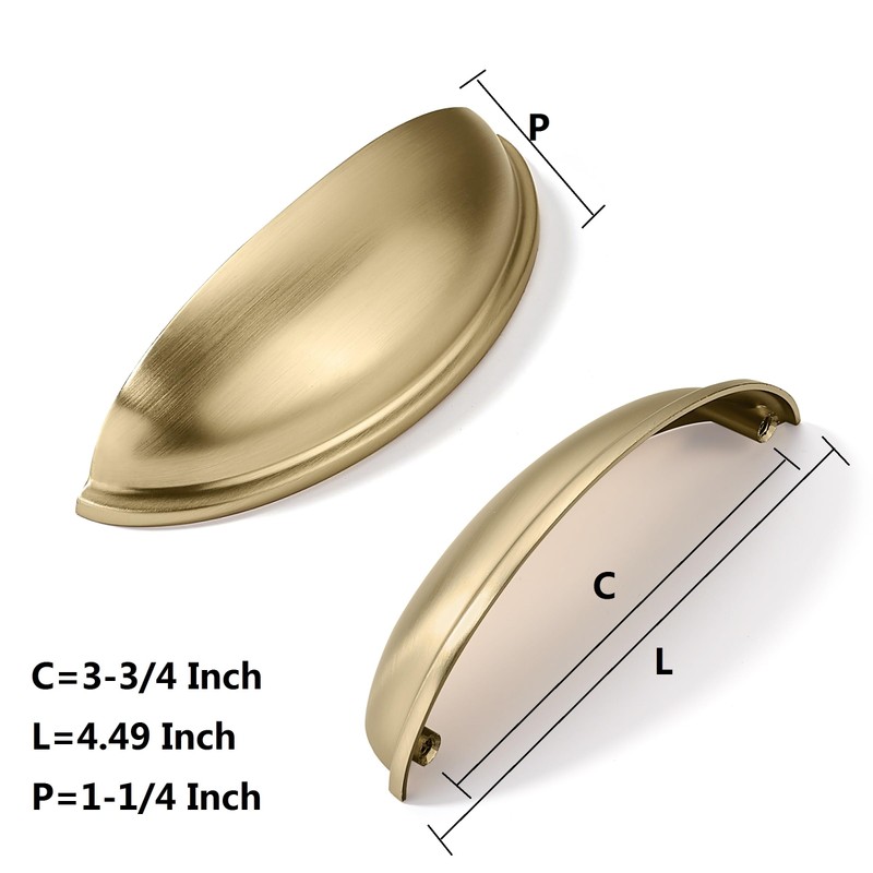 khtumeware 10 Pack 3-3/4" Drawer Pulls Champagne Bronze Cabinet Cup