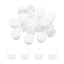 sourcing map 32PCS 12mm(1/2") White Plastic Hole Plugs, Flush Type Panel Hole Plugs Insert End Caps for Locking Hole Tubes Furniture Cabinet