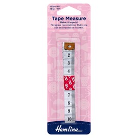 Hemline Tape Measure. Metric/Imperial measurement. 150cm/60" long