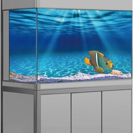 Dtekoj Natural Undersea Aquarium Background, Underwater Ocean Sunlight Fish Tank Background 48X20IN with 8 EVA Double-Sided Tape