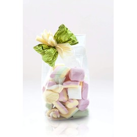 Italpak Buste Trasparenti Fondo Quadro, per Alimenti, Sacchetti con base, 50 pz, 8+5x28 cm
