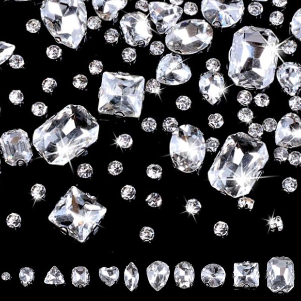 210 Kristalle Glitzersteine Zum Basteln Transparente Selbstklebende Strasssteine Verschiedene Formen