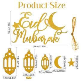 Ramadan Mubarak Decoration, Ramadan Kareem Wooden Hanging Decoration, Ramadan Decoration Set, Ramadan Moon Star Decoration, Eid Mubarak Decoration, Wooden Pendant Ornament Ramadan for Wall Door Window