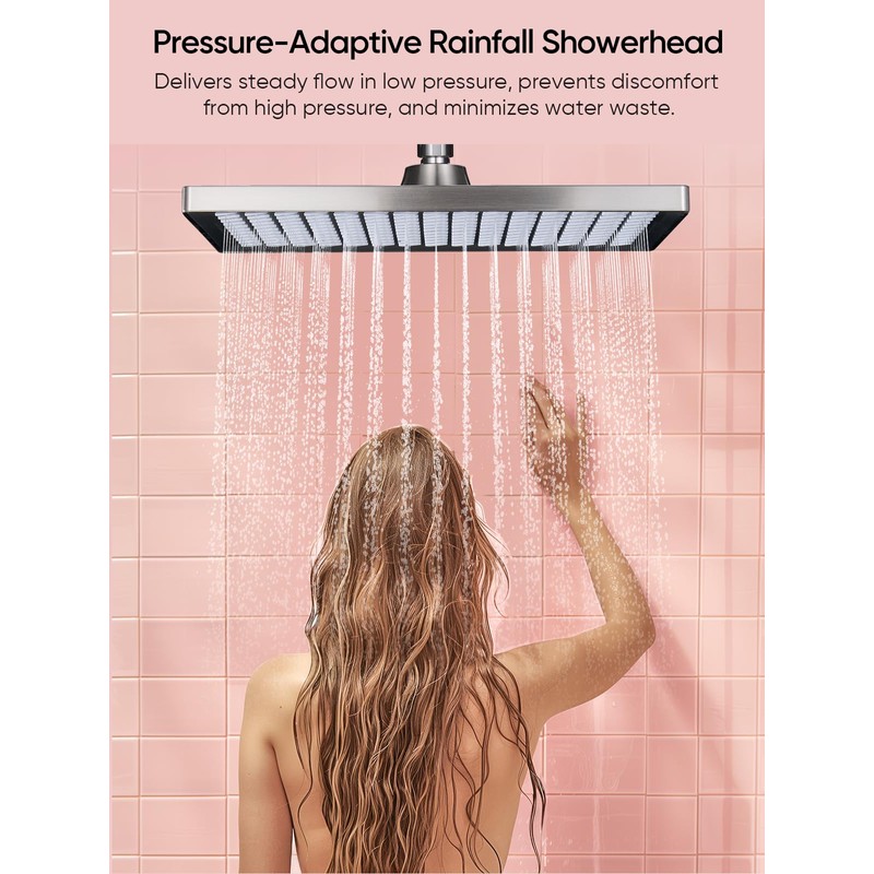 Cobbe Rainfall Shower Head for Bathroom, 11.8 Inch Large Rectangular