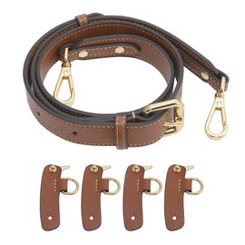 OAikor Upgraded 4 Buckles Purse Strap Replacement Compatible with Longchamp S/M/L Bag, Anti-slip Leather Bag Strap Conversion Kit, Handbags Crossbody Shoulder Strap 34-41'' Adjustable for Women(Brown)